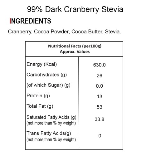 BOGATCHI Stevia Sugarfree Chocolate Bar, Cranberry, 80g